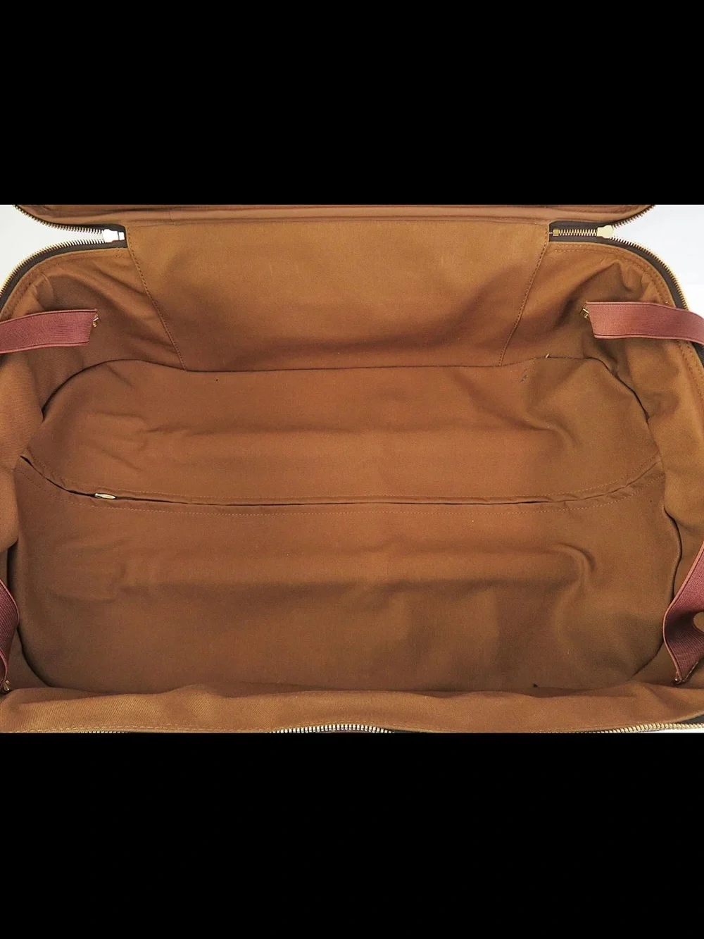 Louis Vuitton Brown Monogram Rolling Suitcase with Tan Accents
